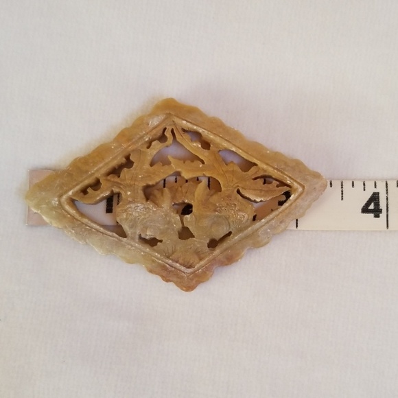 Kissing Koi Fish Hand Carved Soapstone Pendant - Picture 4 of 8